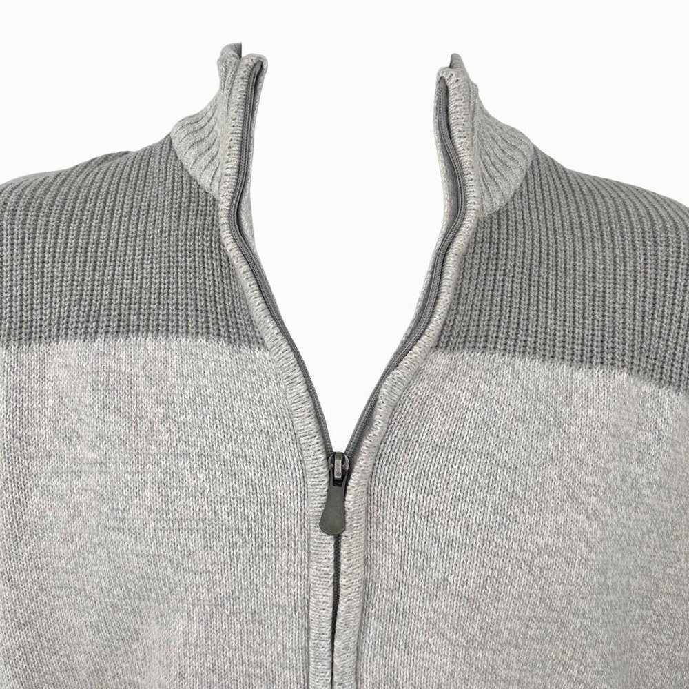 MEN'S METHOD ZIPPERED GRAY SWEATER - LARGE - Picture 2 of 4